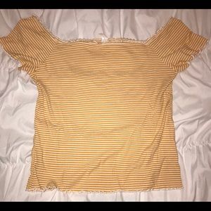 Pacsun striped off the shoulder crop top